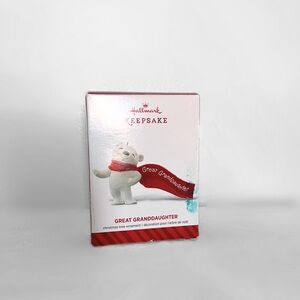 Hallmark Keepsake Ornament - White Bear with Red Scarf great granddaughter.